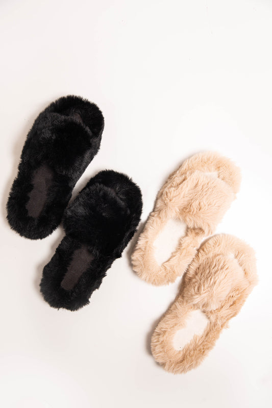 Faux Fur Slides